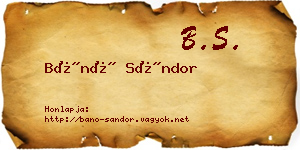 Bánó Sándor névjegykártya