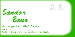 sandor bano business card